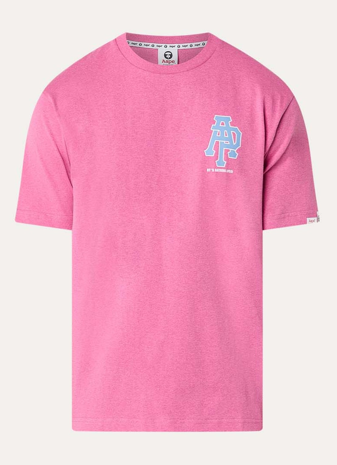 Aape T-shirt met logo- en backprint - voorkant 3 fuchsia
