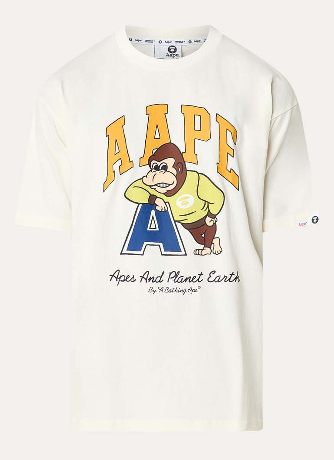 Aape T-shirt met print - voorkant creme