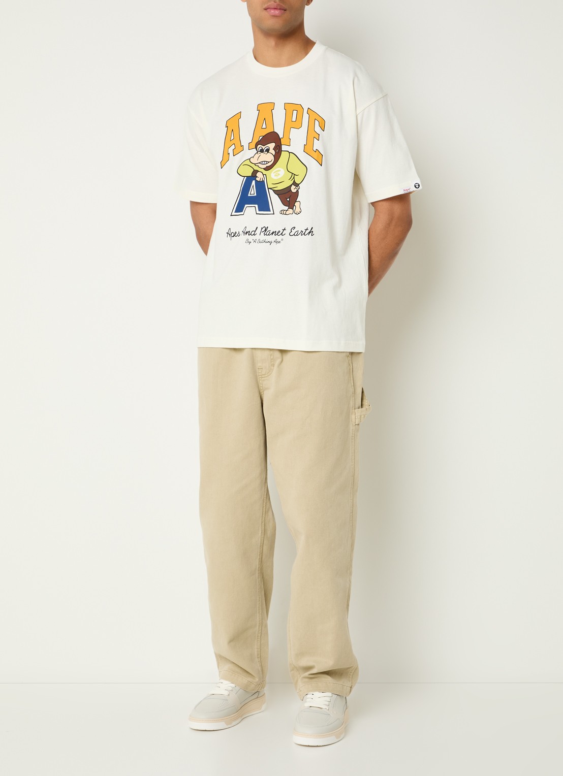 Aape T-shirt met print - voorkant 2 creme