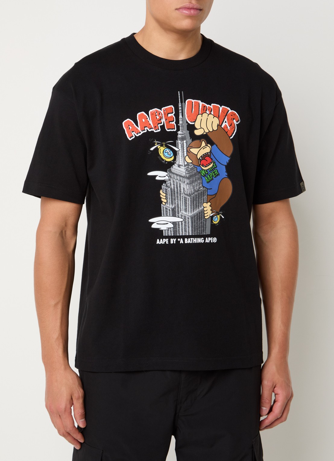 Aape T-shirt met print - detail zwart