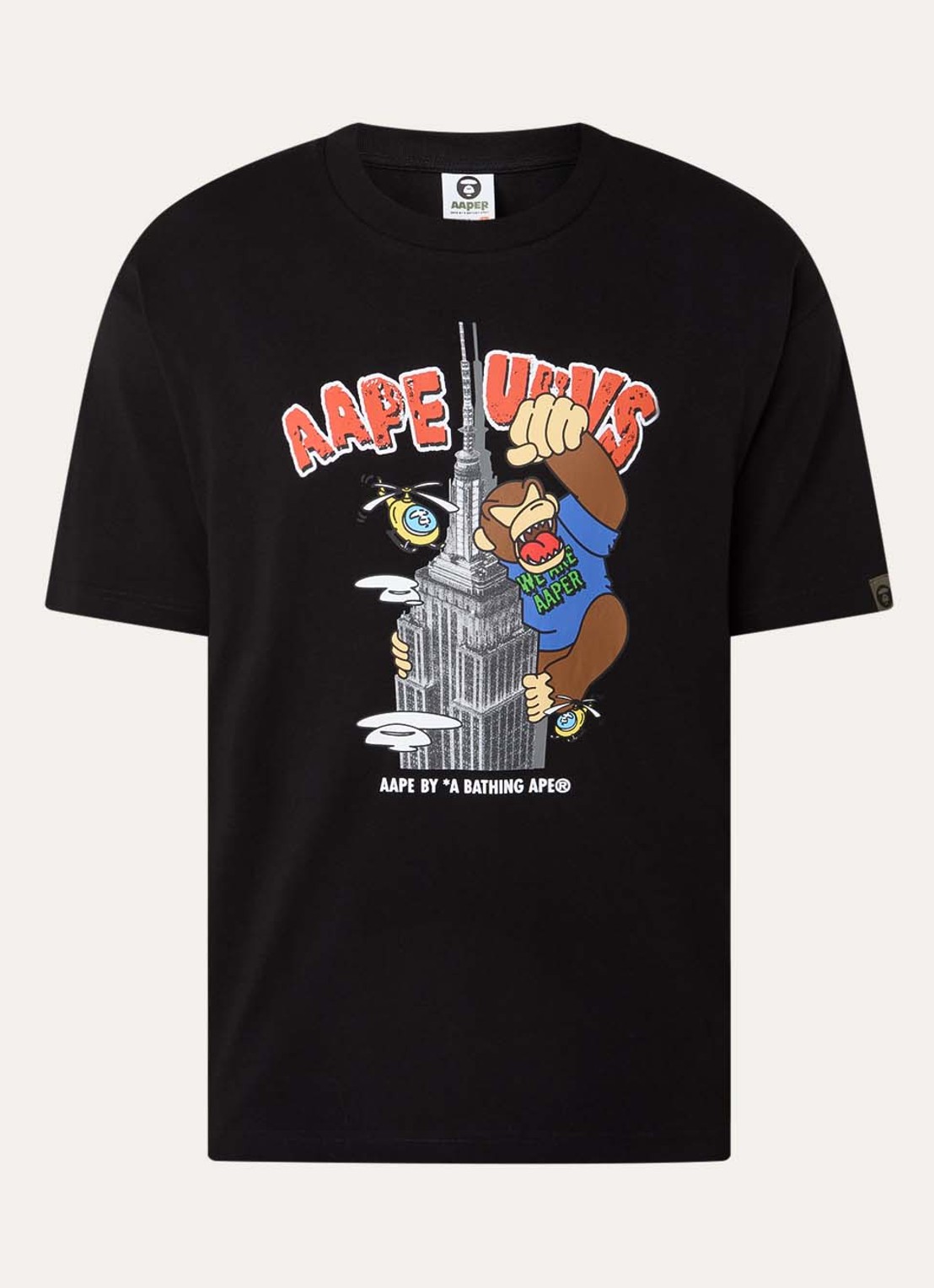 Aape T-shirt met print - voorkant 2 zwart