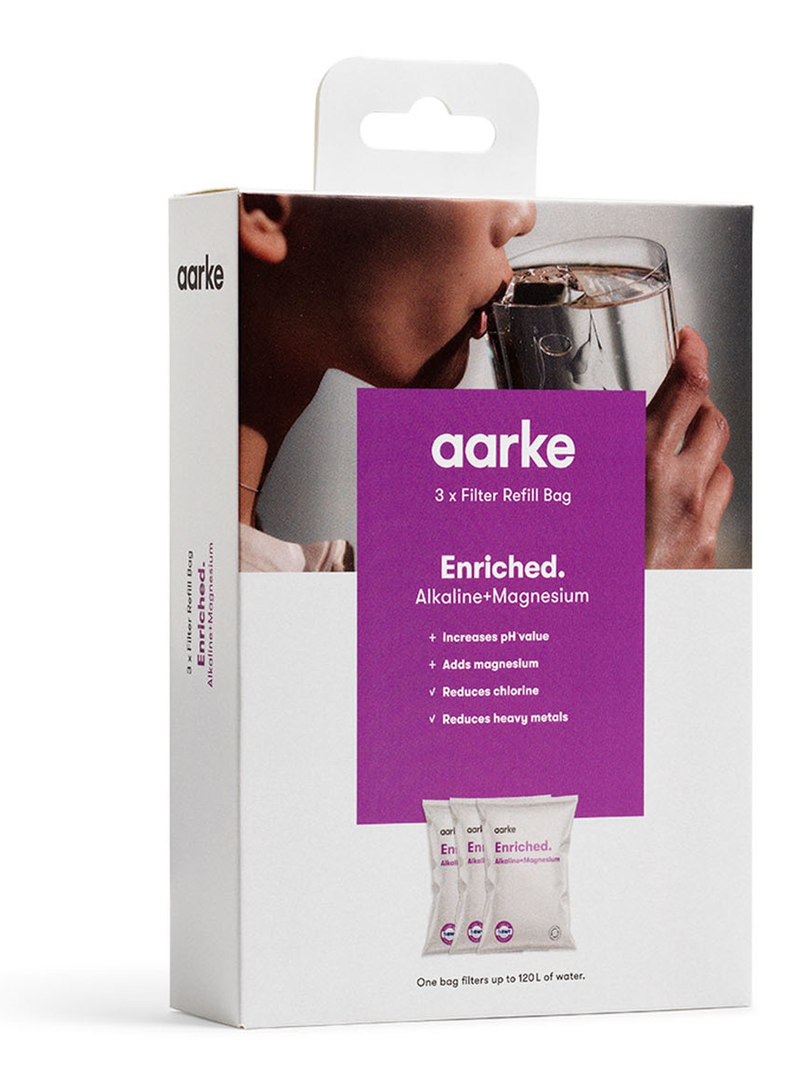 Aarke Enriched kraanwaterfilter navulling set van 3 - detail 3 paars