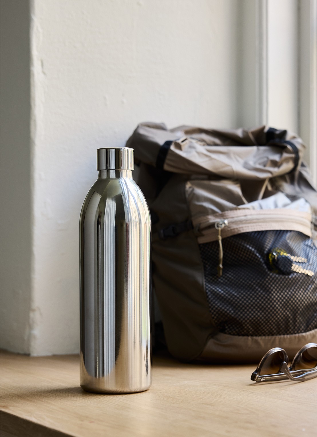 Aarke To-Go Carbonator 3 waterfles 1 liter - voorkant 6 metallic
