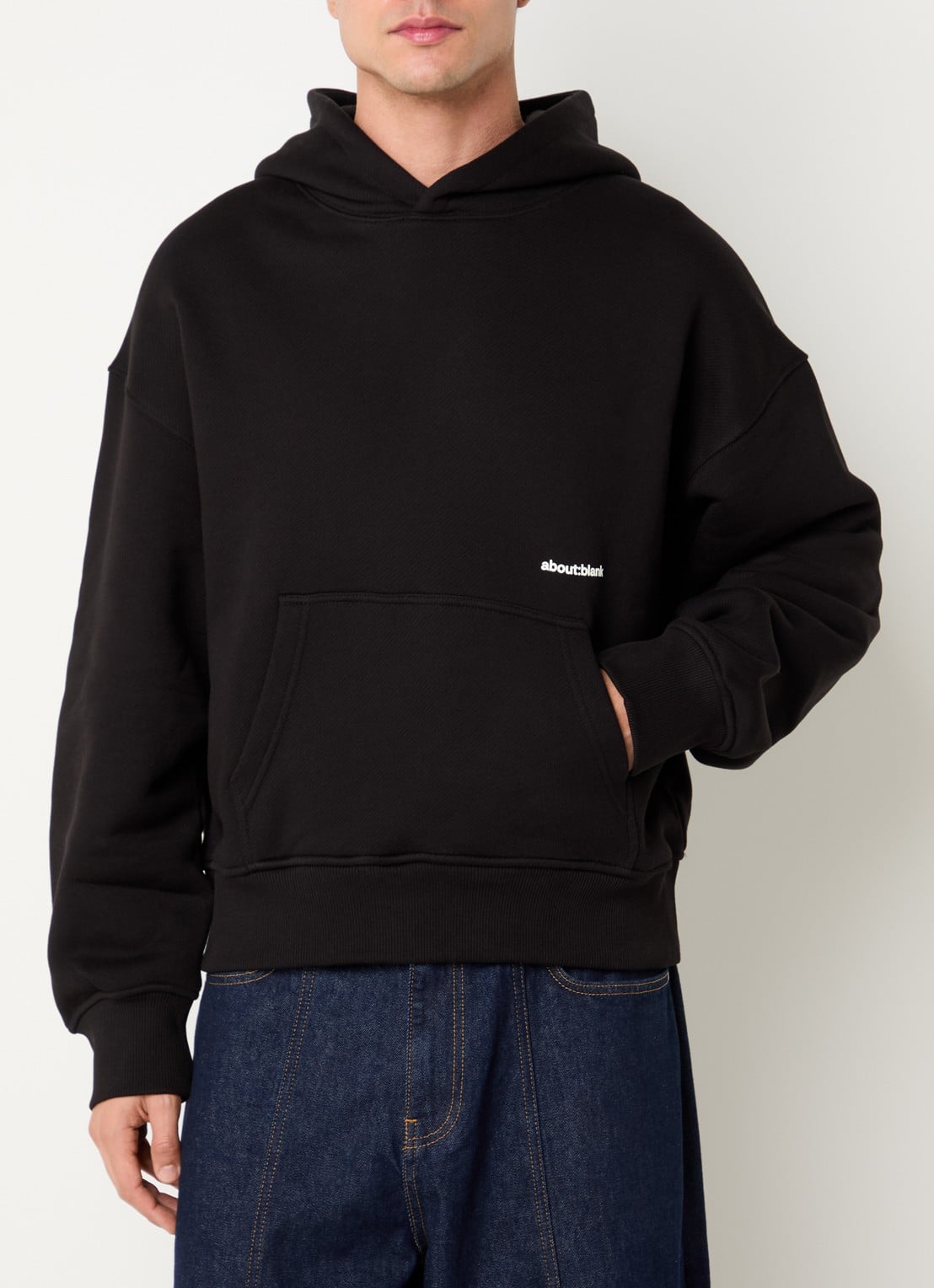 about:blank Box hoodie met logoprint - achterkant 3 zwart