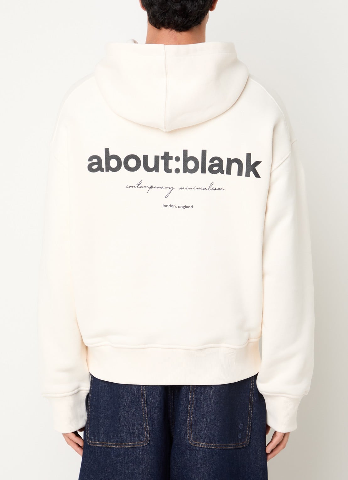 about:blank Box hoodie met logoprint - detail 3 creme