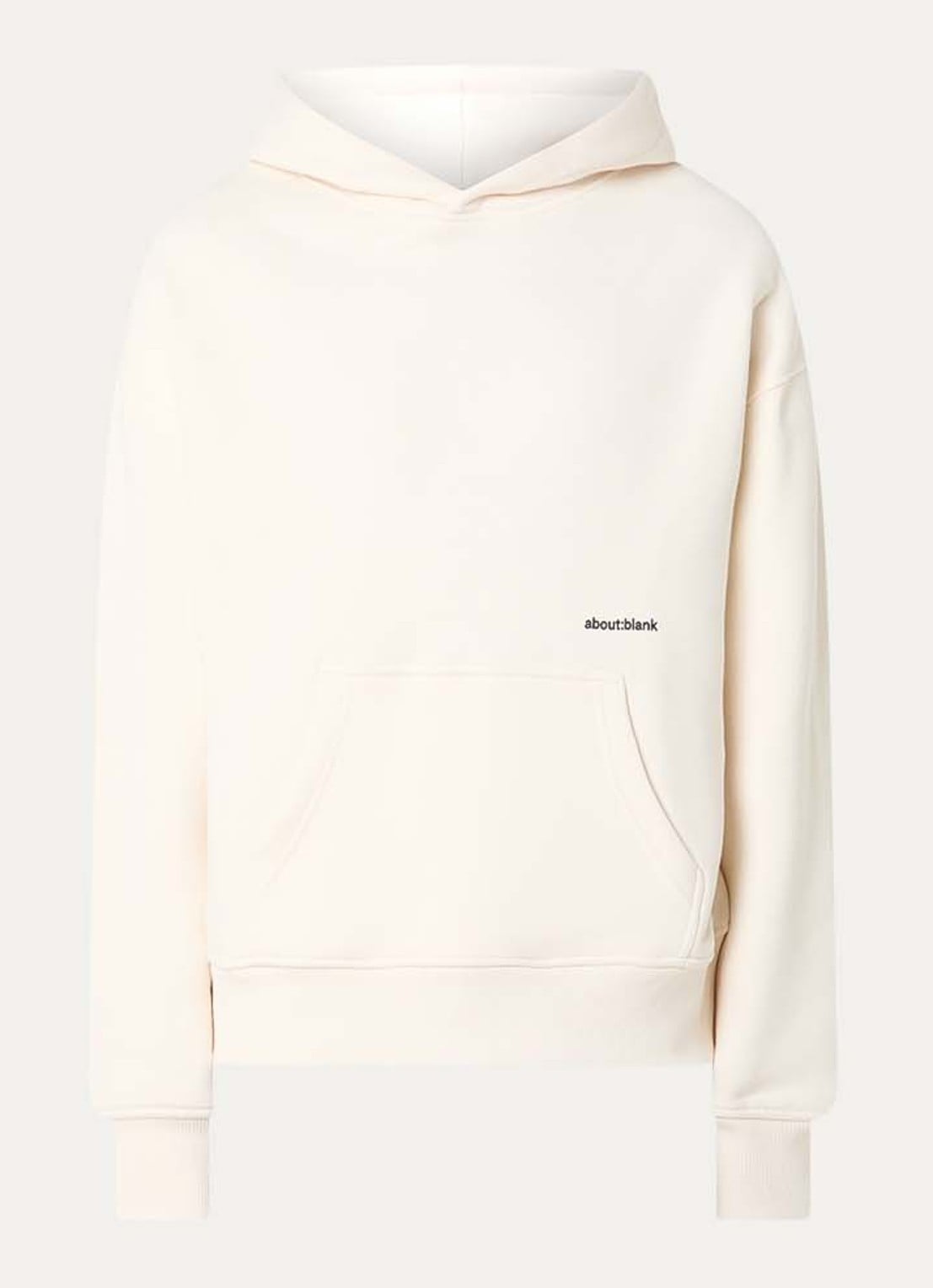 about:blank Box hoodie met logoprint - voorkant creme