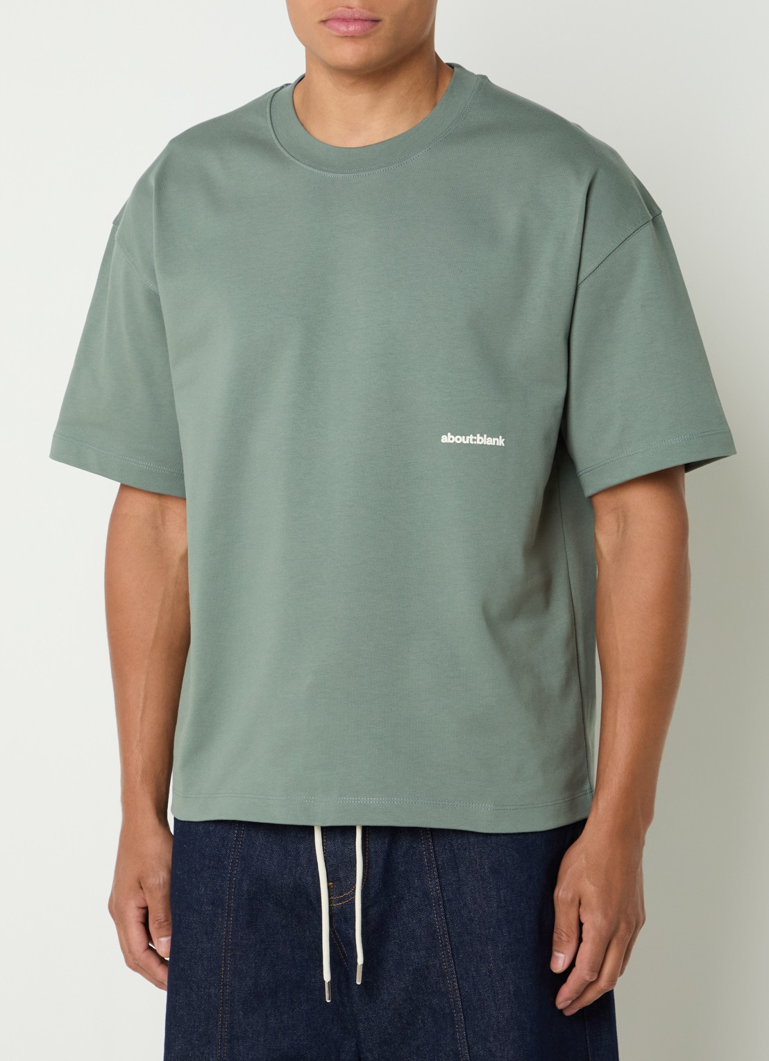 about:blank Box T-shirt met logo- en backprint - achterkant lichtgroen