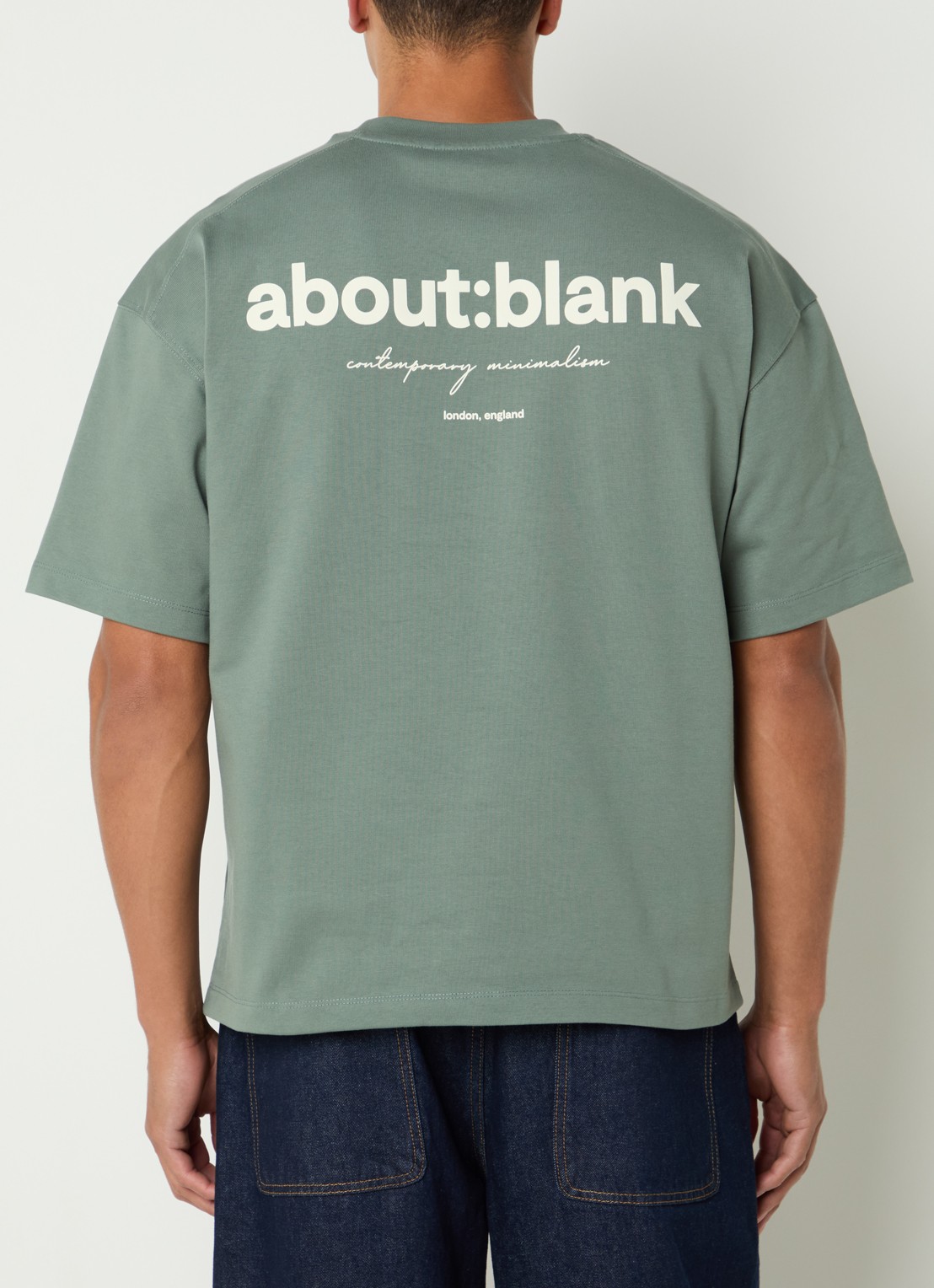 about:blank Box T-shirt met logo- en backprint - detail 2 lichtgroen