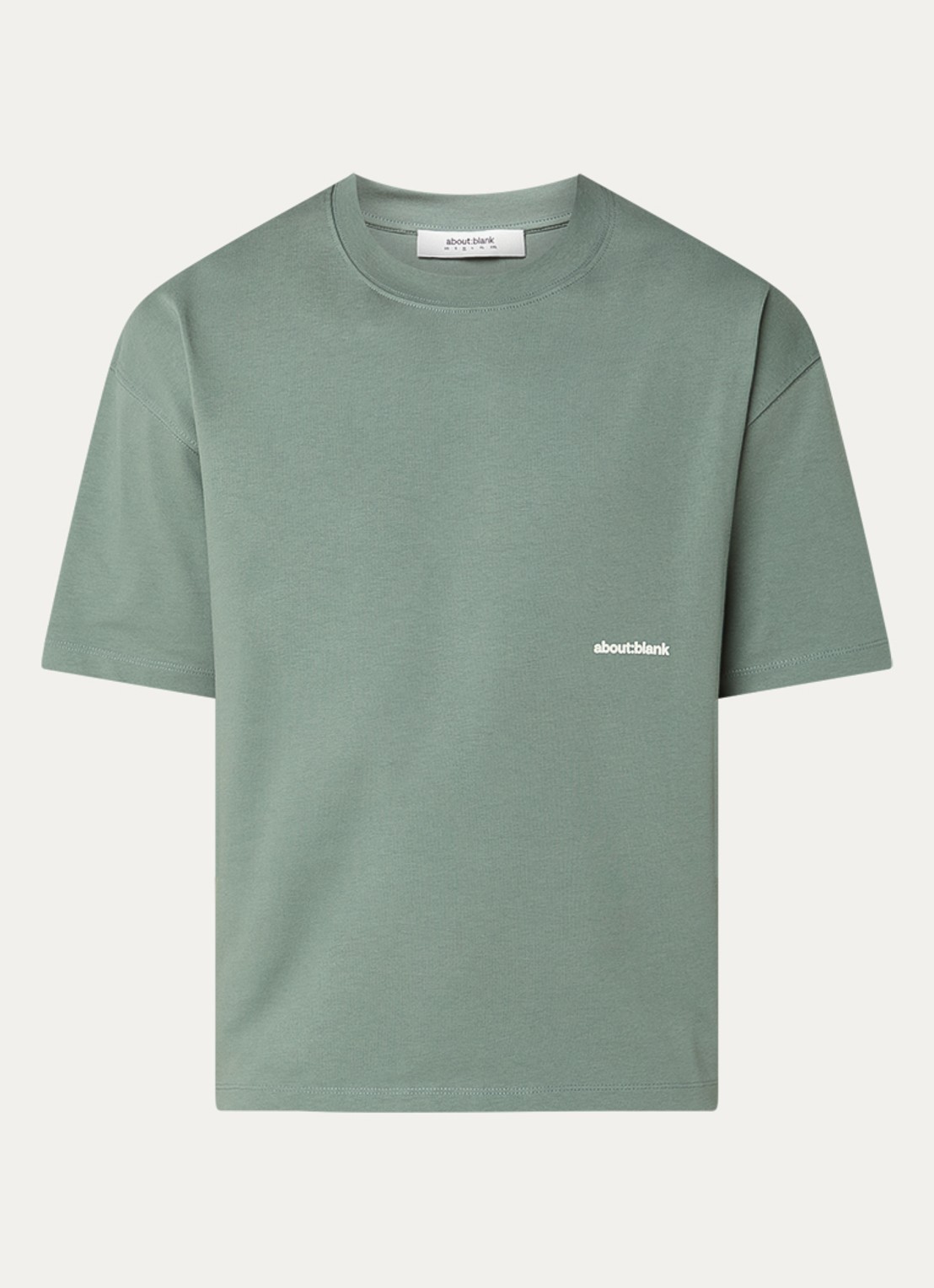about:blank Box T-shirt met logo- en backprint - voorkant 3 lichtgroen