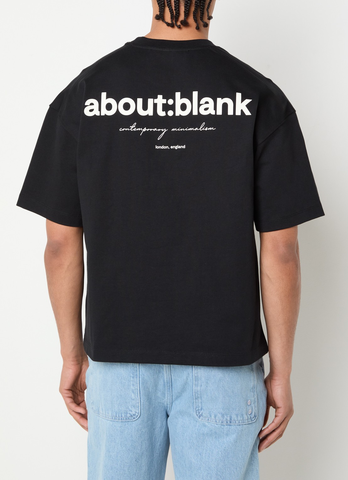 about:blank Box T-shirt met logo- en backprint - detail 4 zwart