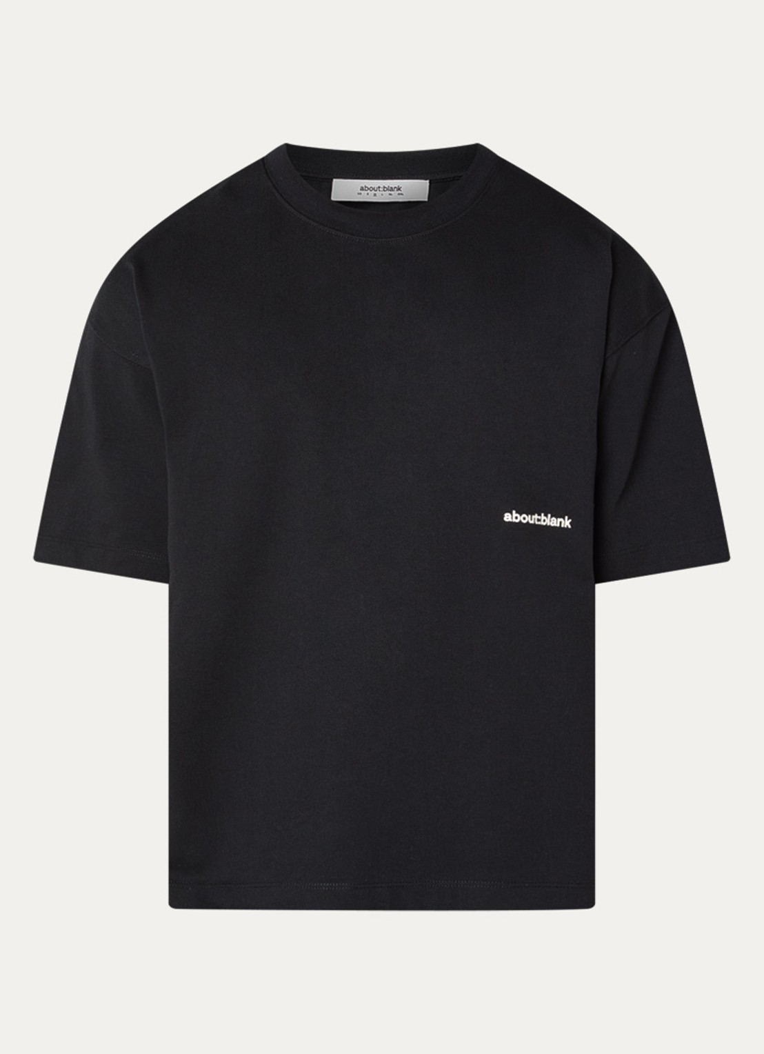 about:blank Box T-shirt met logo- en backprint - voorkant 2 zwart