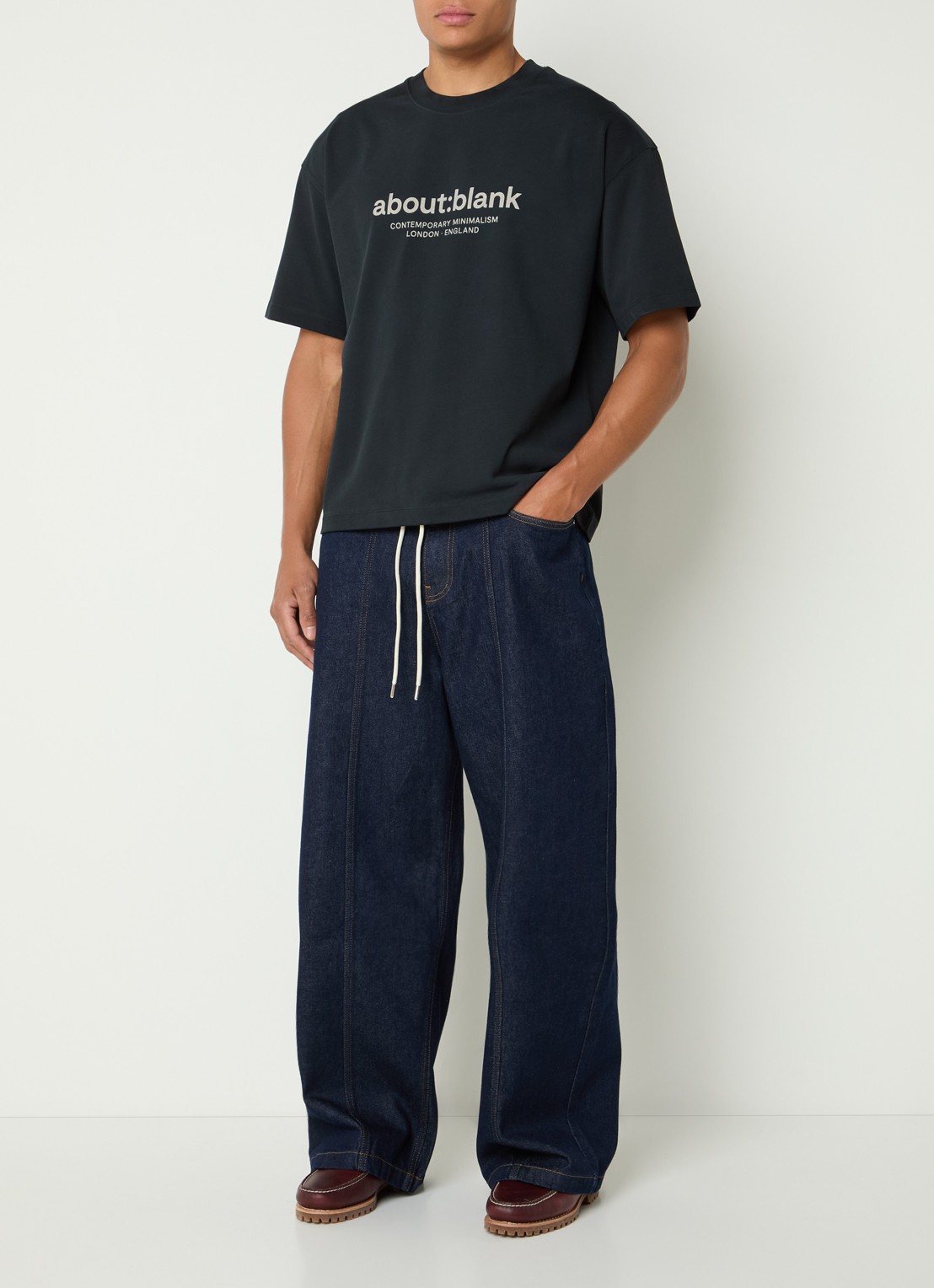 about:blank Garcon T-shirt met logoprint - voorkant 3 zwart