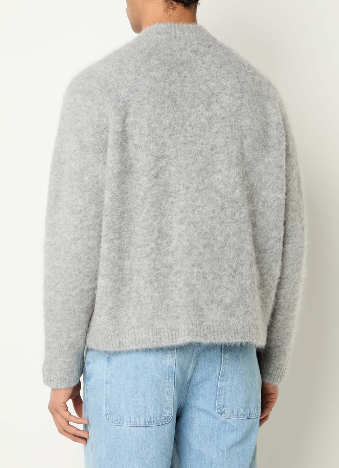 about:blank Grofgebreide trui in alpaca wolblend - achterkant 2 lichtgrijs
