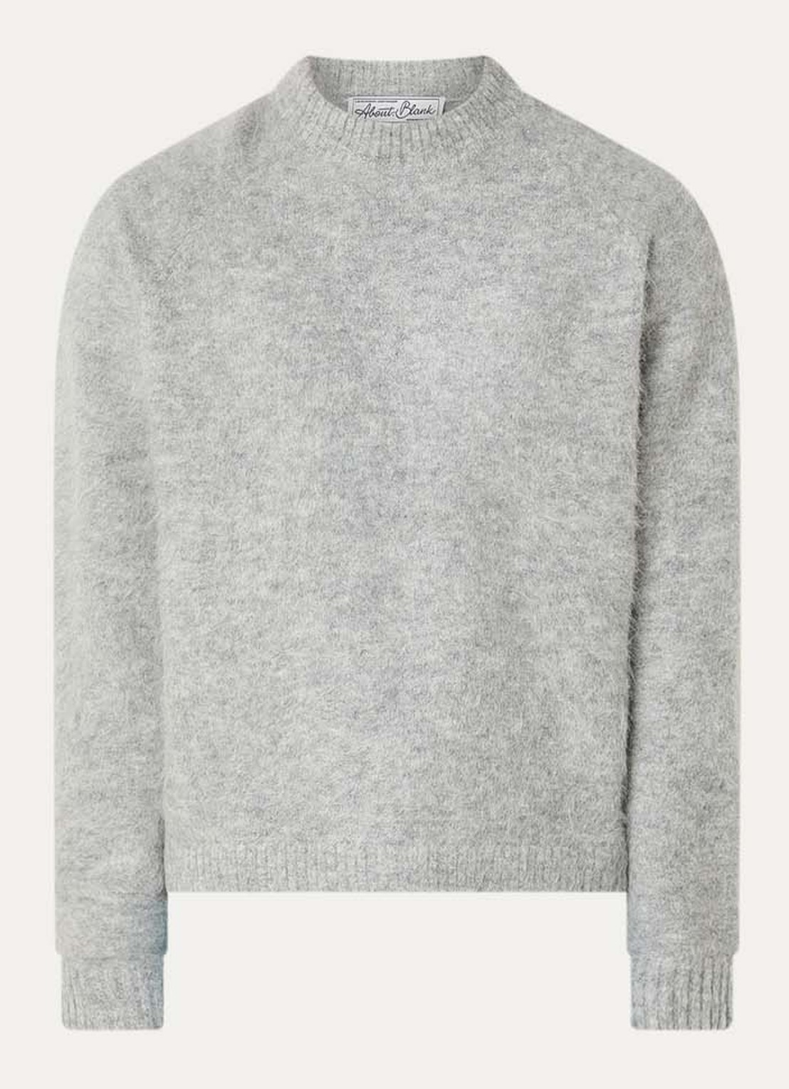 about:blank Grofgebreide trui in alpaca wolblend - voorkant 3 lichtgrijs