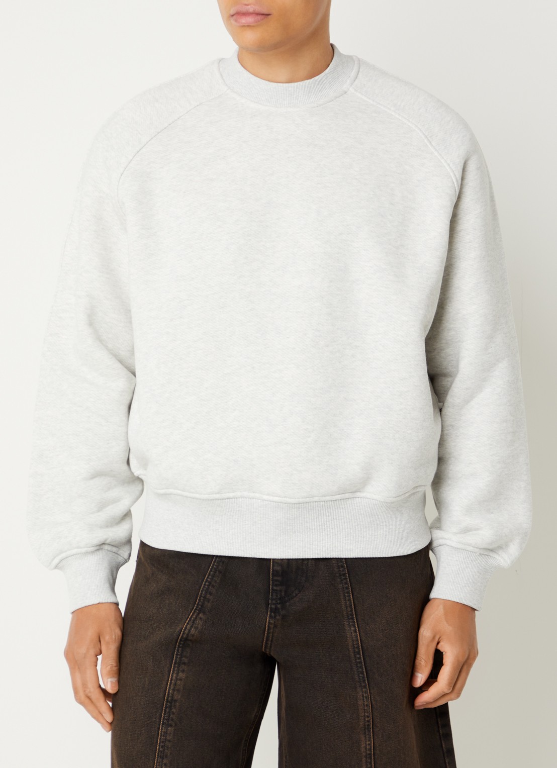 about:blank Insignia sweater met ronde hals - achterkant 3 grijsmele
