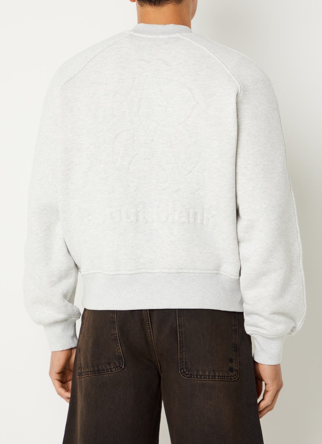 about:blank Insignia sweater met ronde hals - detail 4 grijsmele