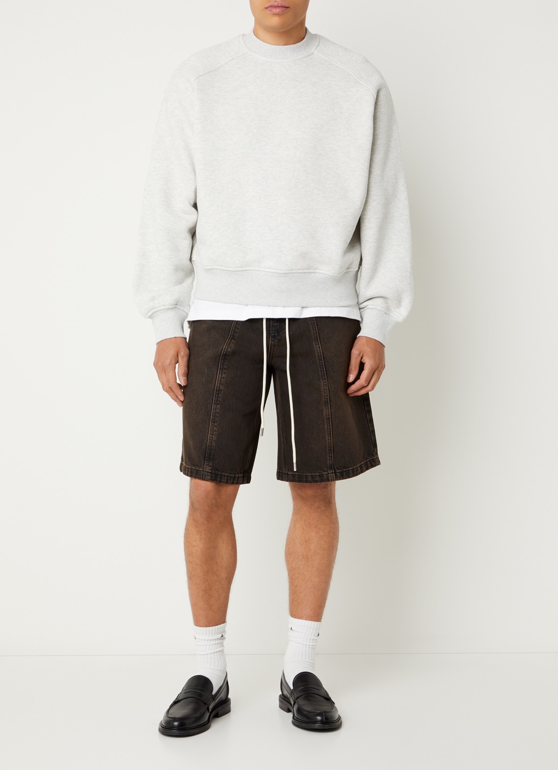 about:blank Insignia sweater met ronde hals - voorkant 2 grijsmele