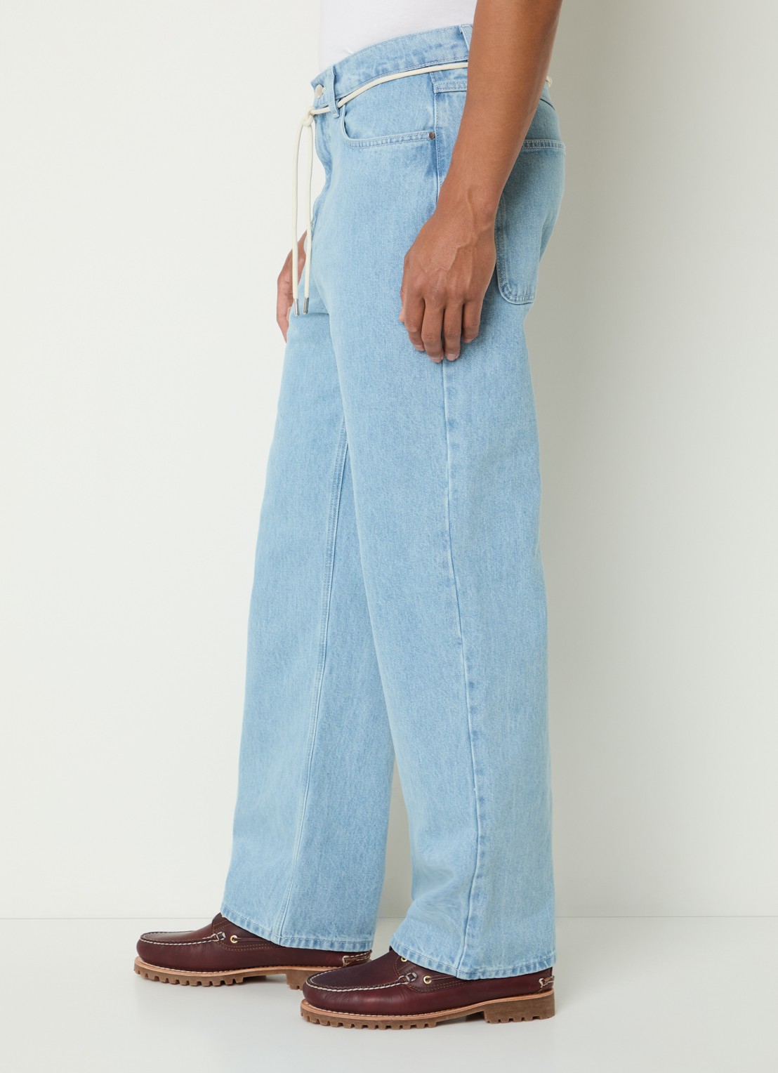 about:blank Loose fit jeans met strikceintuur en lichte wassing - detail 2 indigo