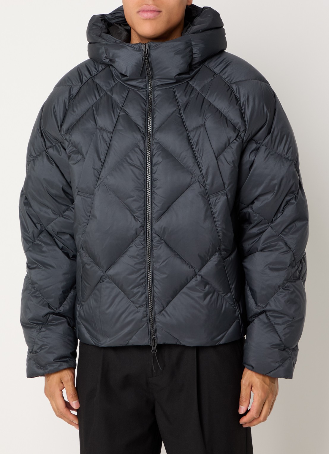 about:blank Puffer jack met donsvulling en quilt patroon - detail 4 antraciet