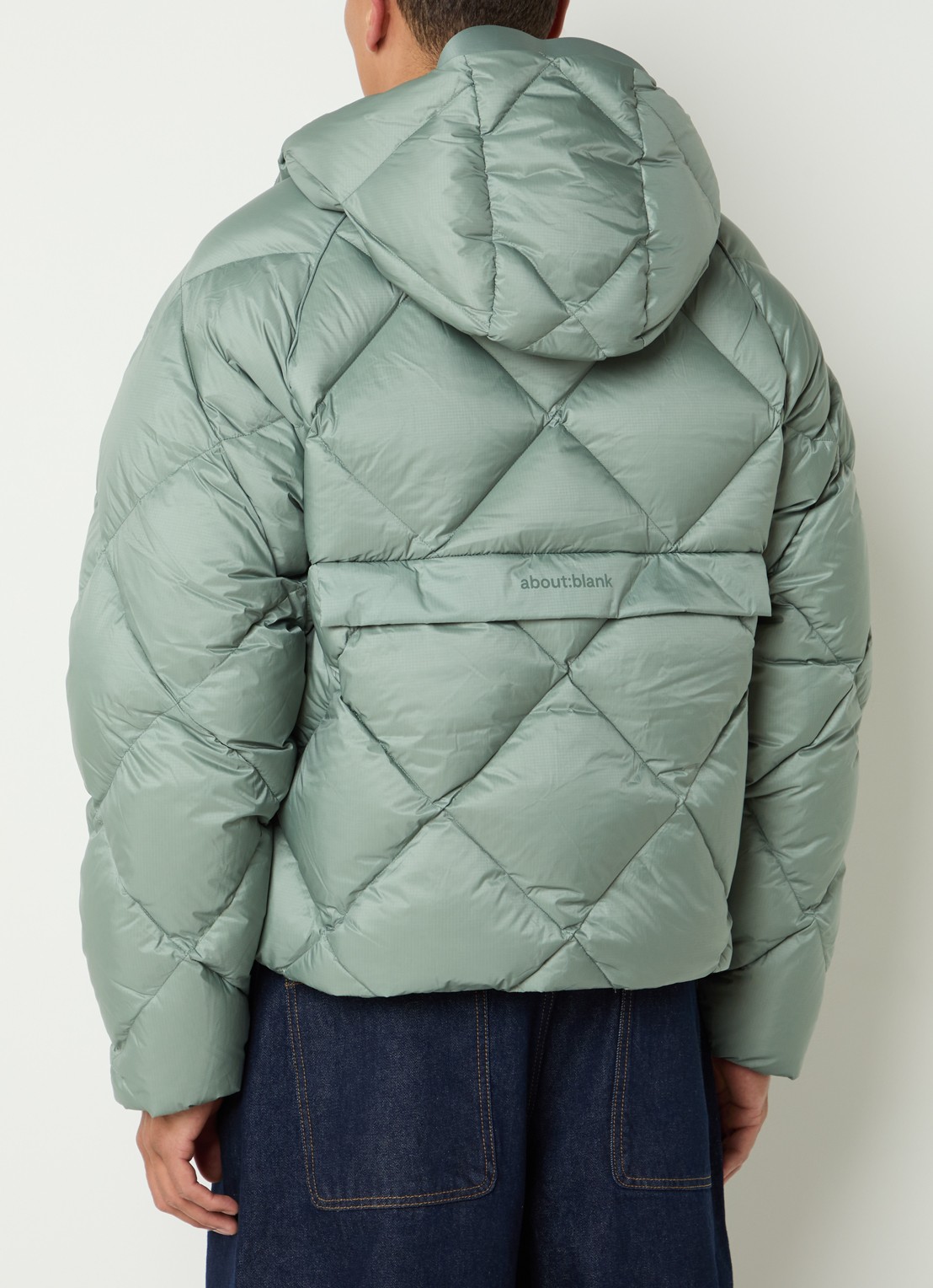 about:blank Puffer jack met donsvulling en quilt patroon - achterkant 4 lichtgroen