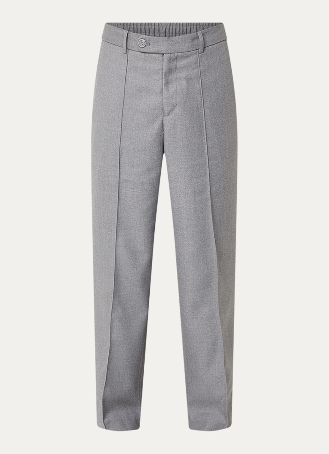 about:blank Straight fit pantalon met steekzakken  - voorkant grijs
