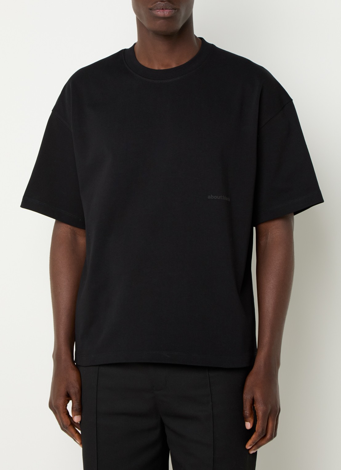 about:blank T-shirt met logo- en backprint - achterkant 4 zwart