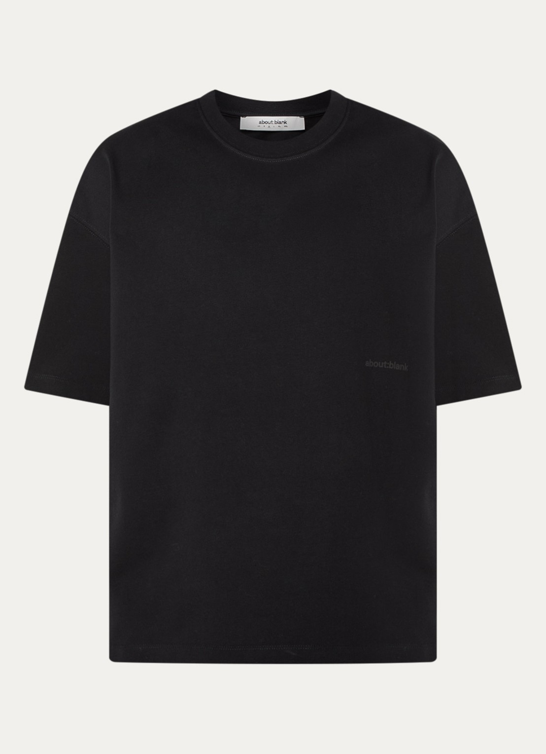 about:blank T-shirt met logo- en backprint - voorkant zwart