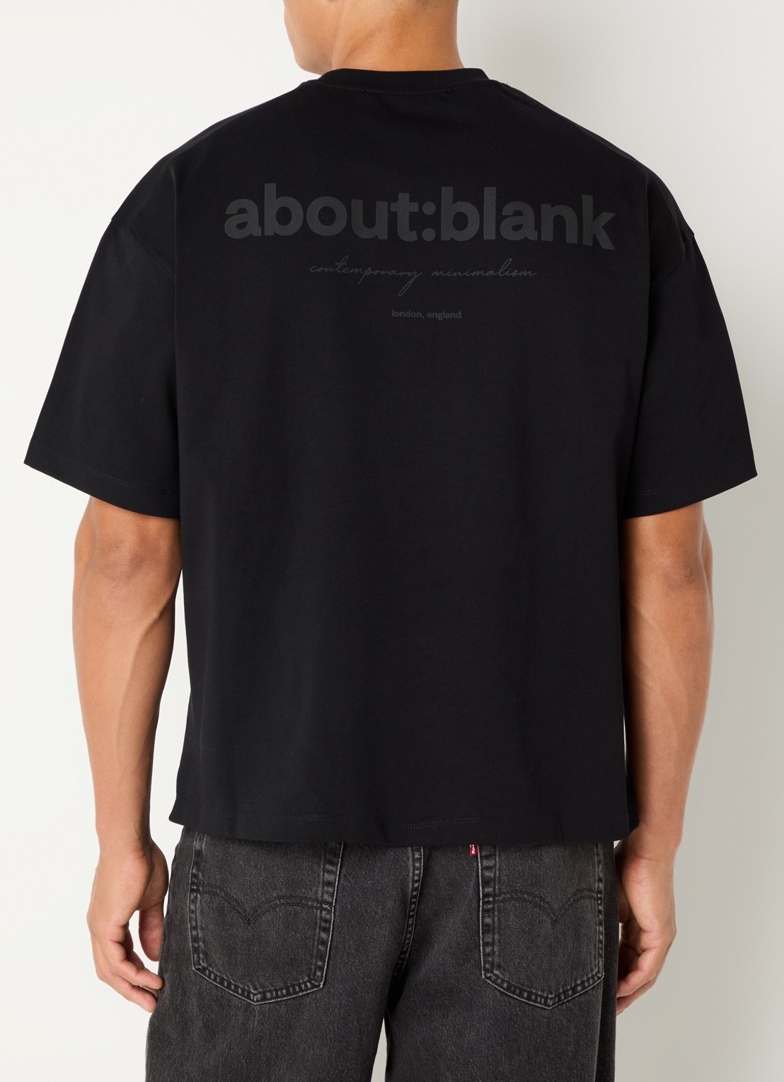 about:blank T-shirt met logo- en backprint - detail 7 zwart