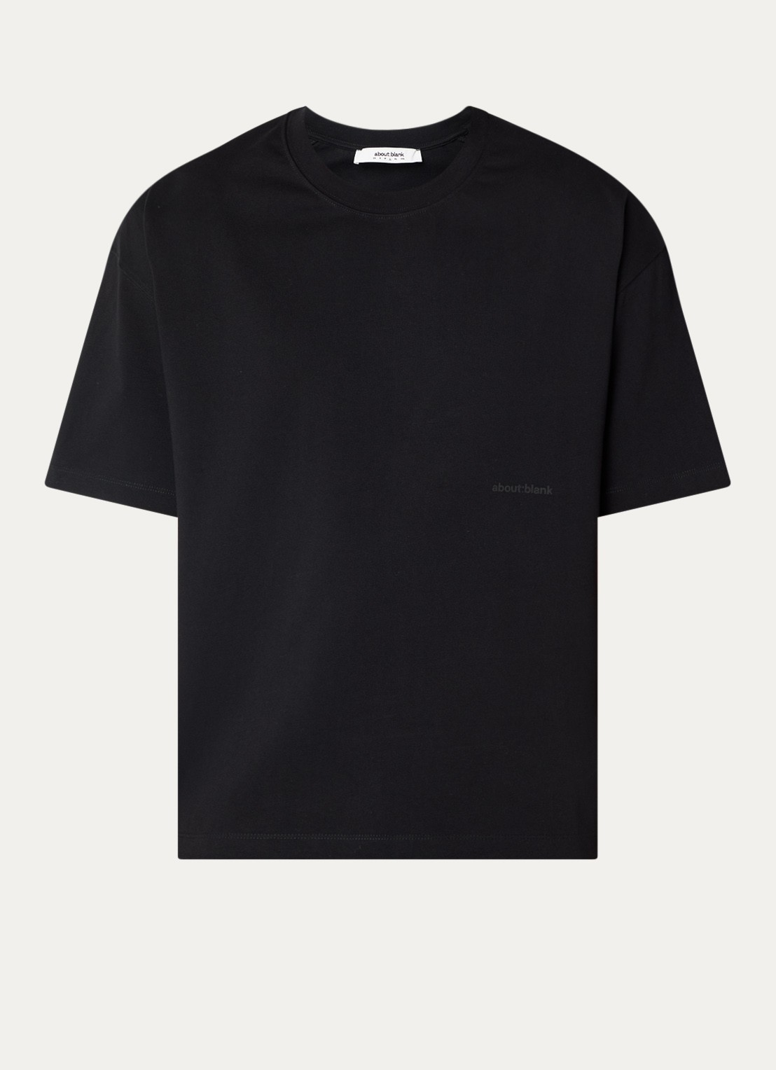 about:blank T-shirt met logo- en backprint - voorkant 3 zwart