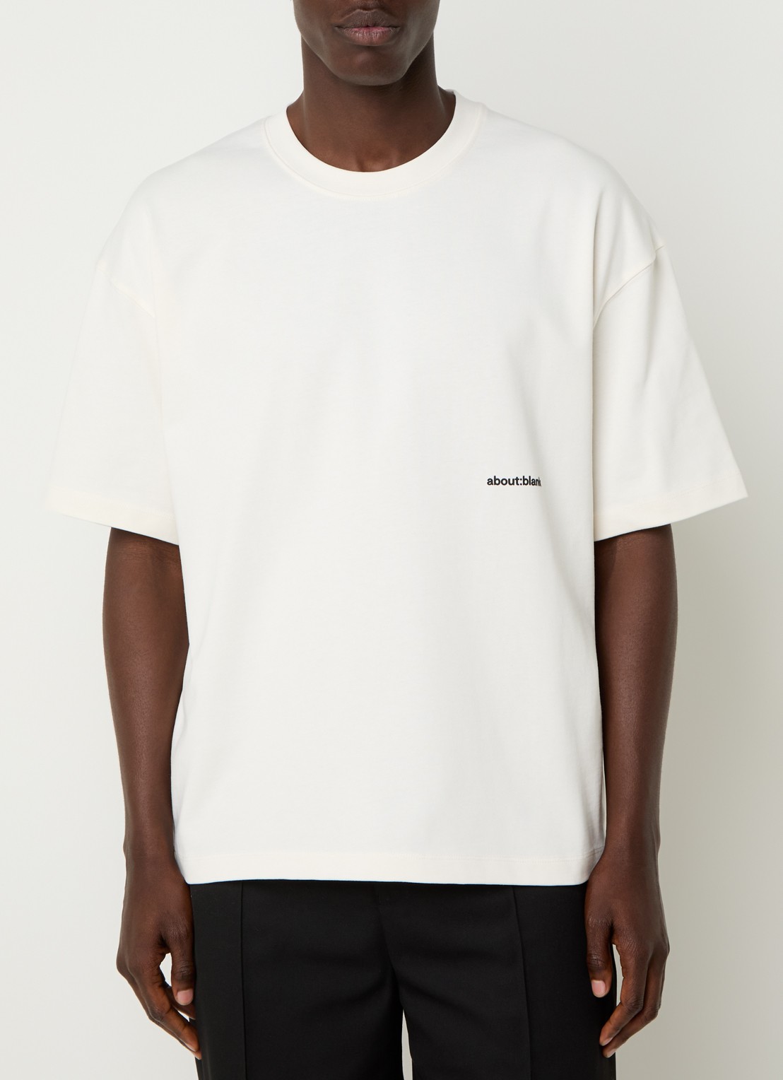 about:blank T-shirt met logo- en backprint - achterkant 4 gebroken wit