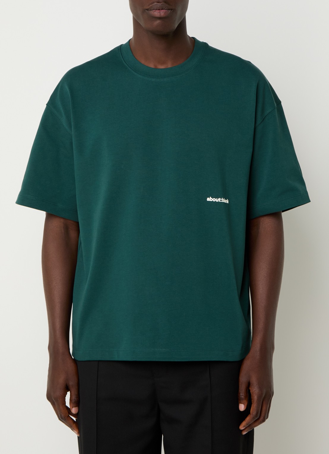 about:blank T-shirt met logo- en backprint - achterkant 2 donkergroen