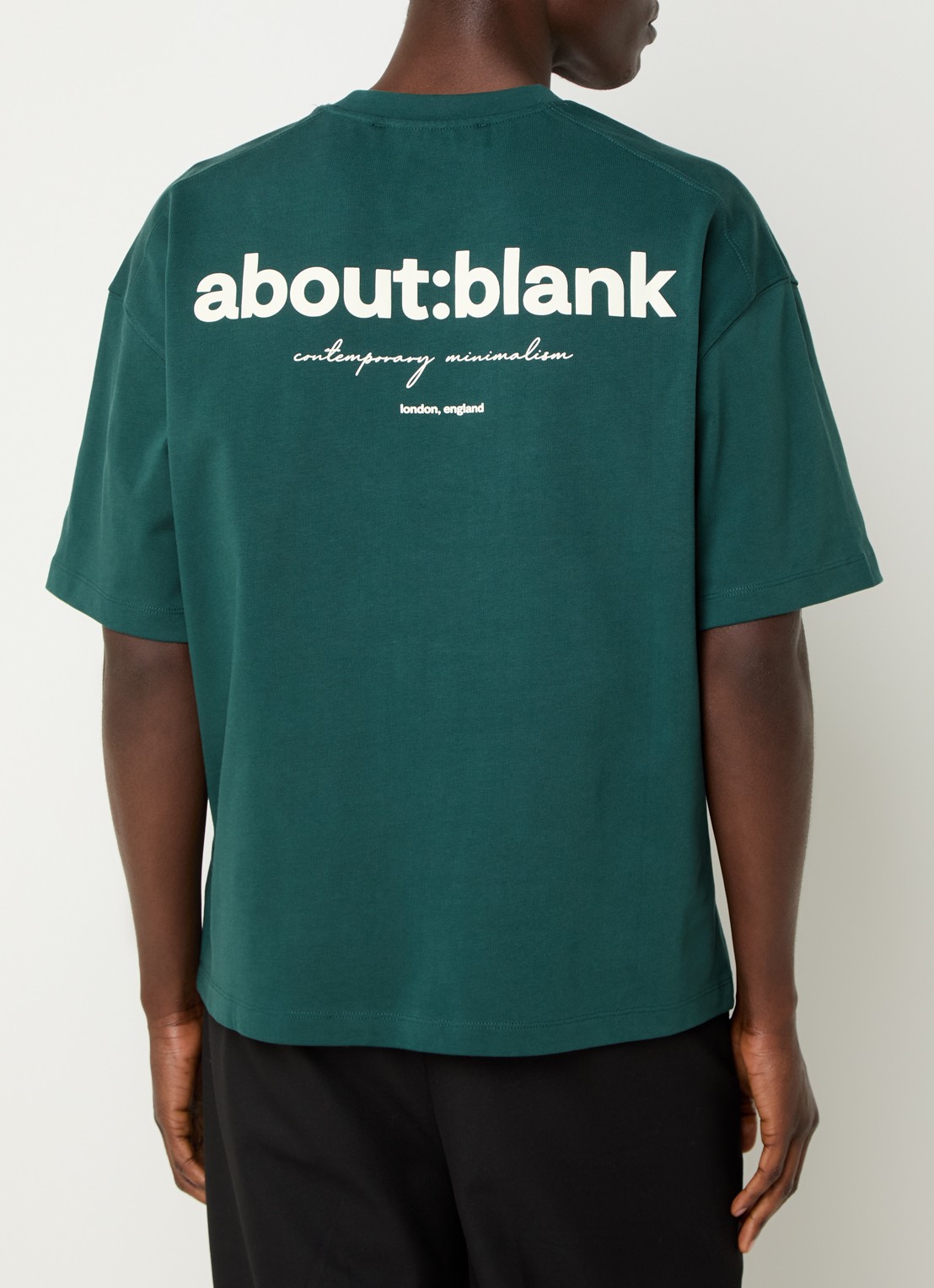 about:blank T-shirt met logo- en backprint - detail 3 donkergroen