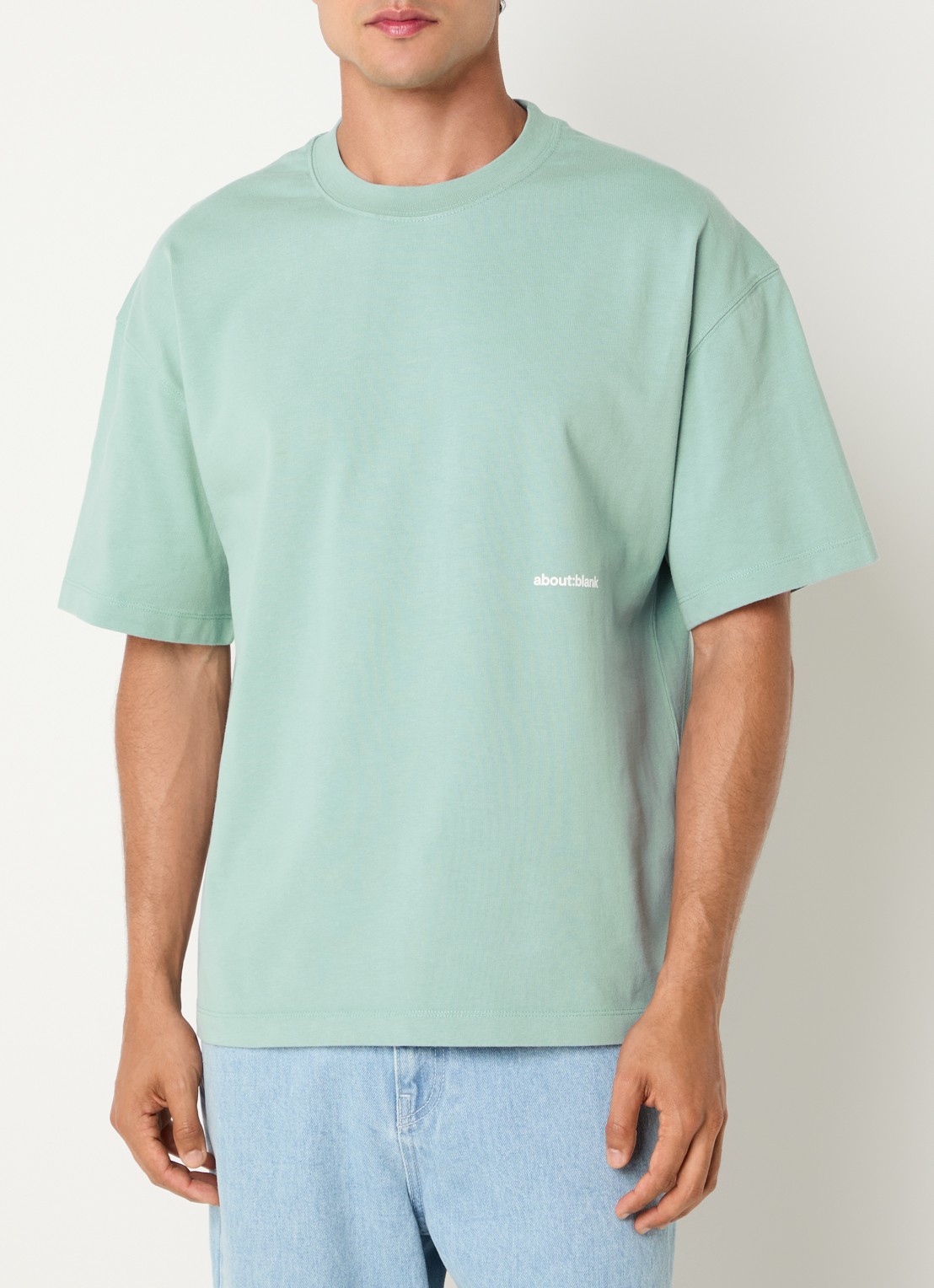 about:blank T-shirt met logo- en backprint - achterkant 4 mint