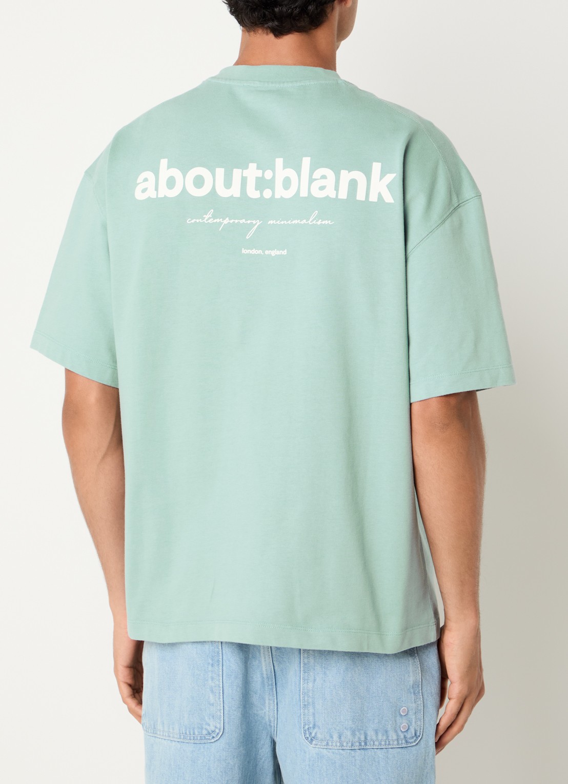 about:blank T-shirt met logo- en backprint - detail mint