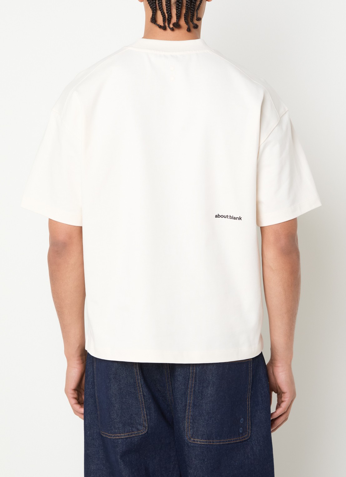 about:blank T-shirt met logo - detail gebroken wit