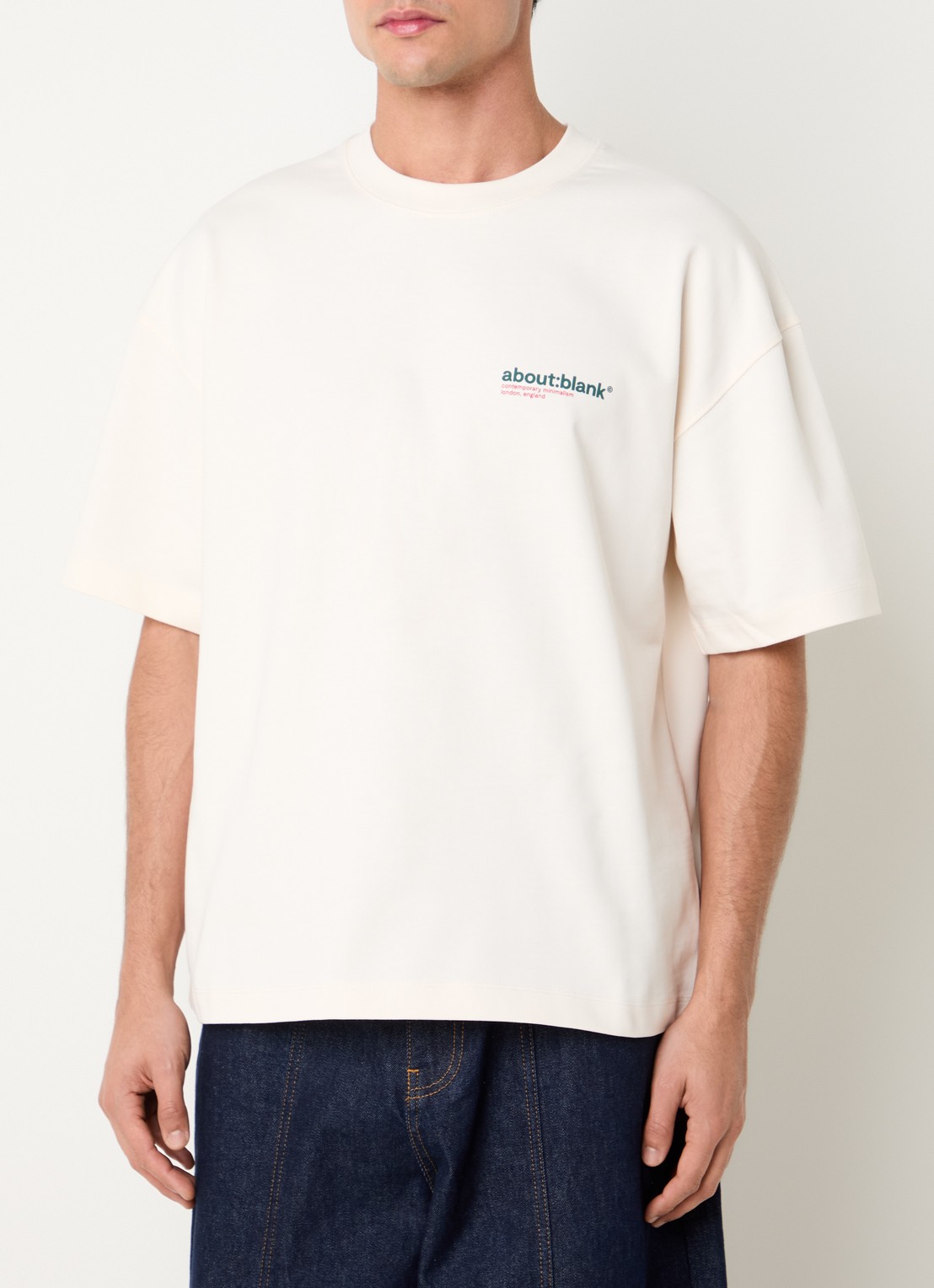 about:blank T-shirt met logoprint - achterkant creme