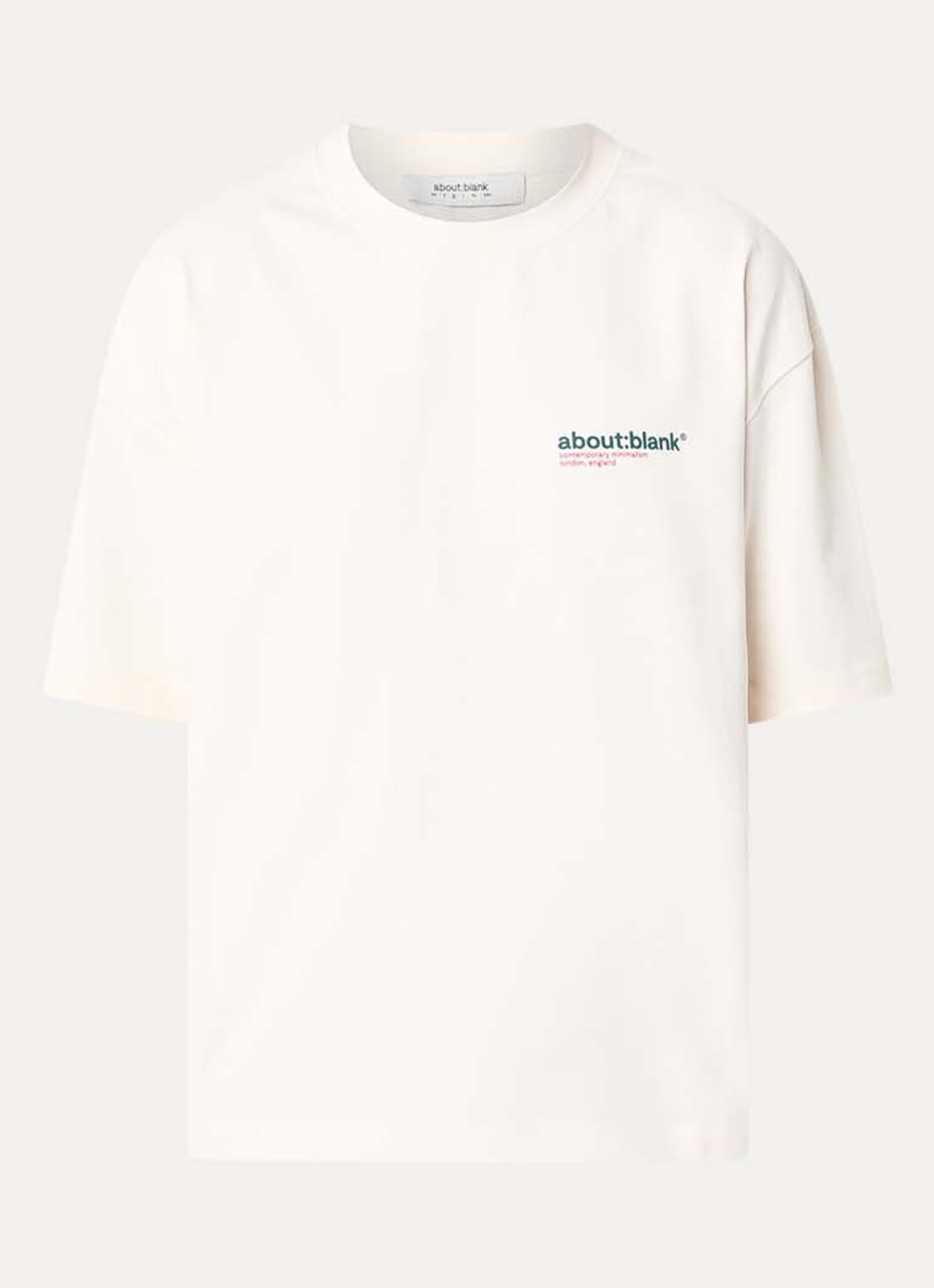 about:blank T-shirt met logoprint - voorkant 2 creme