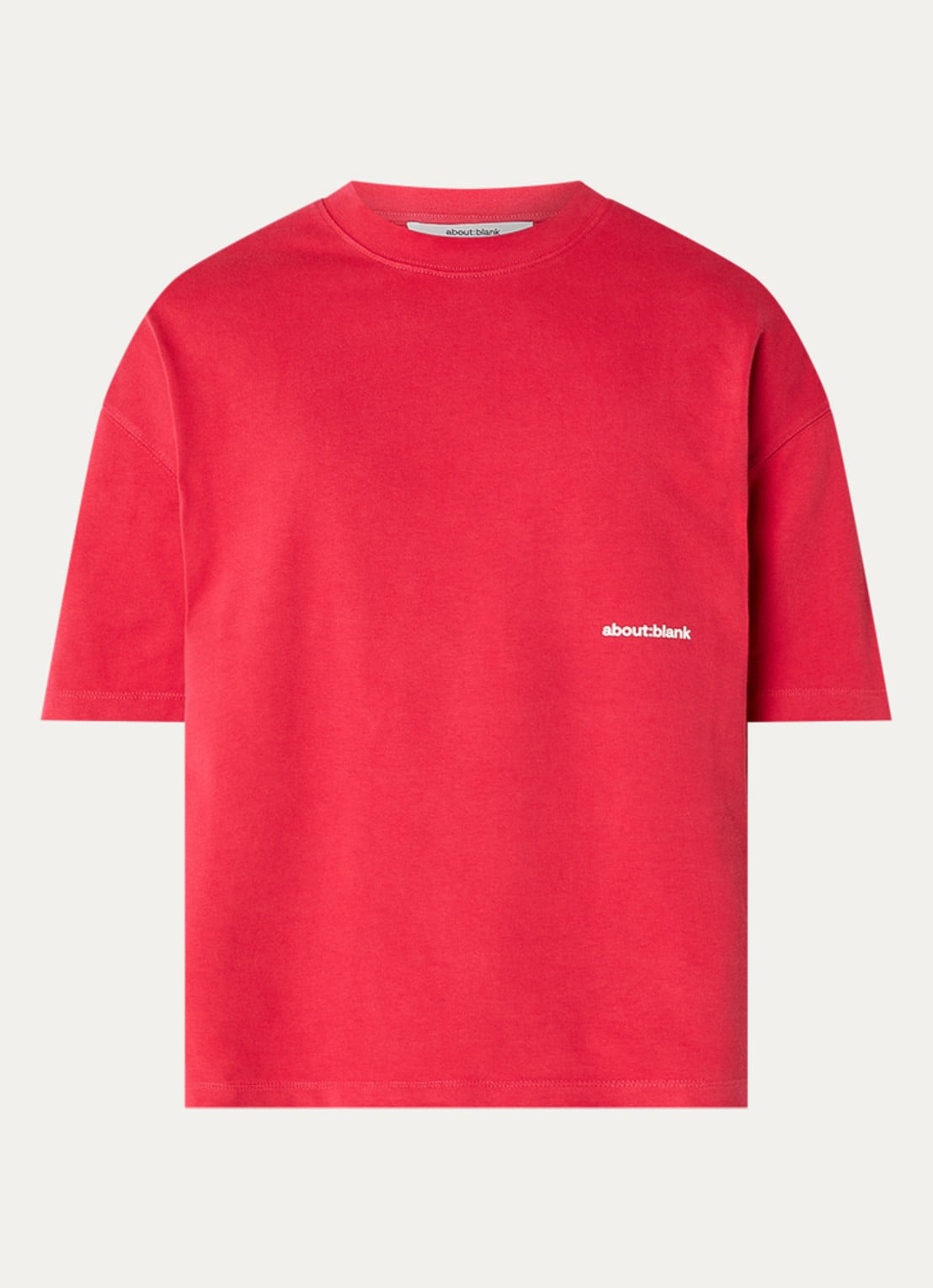 about:blank T-shirt met ronde hals - voorkant 2 rood