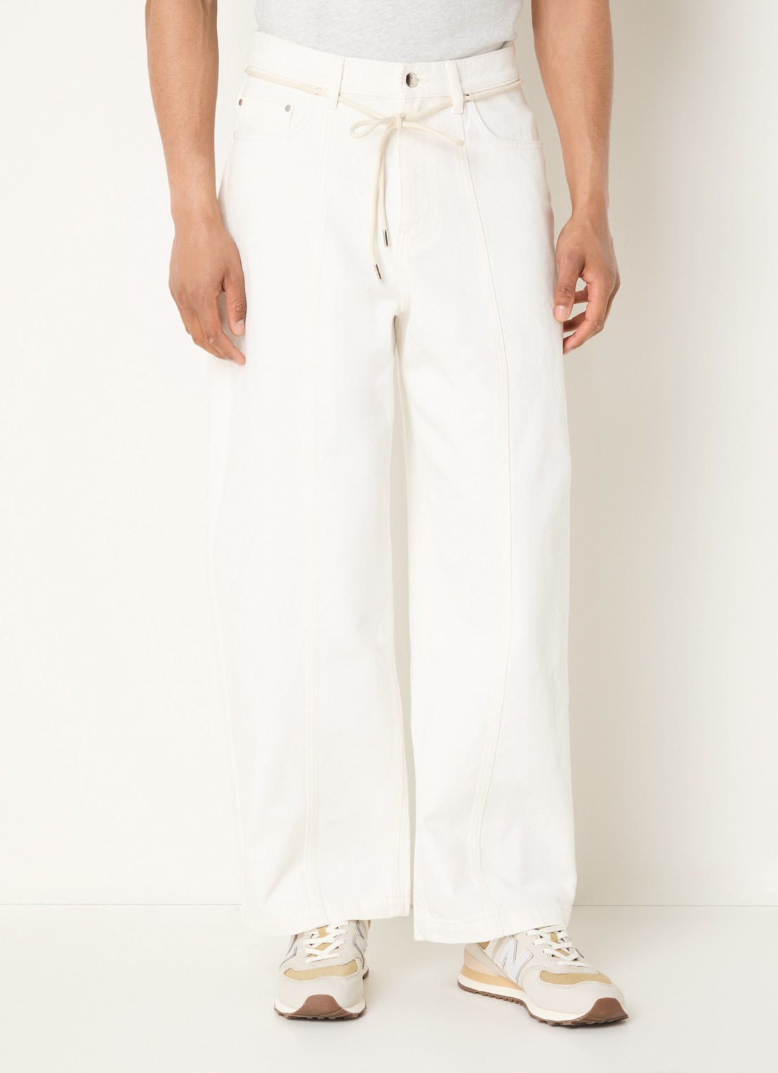 about:blank Wide fit jeans met gekleurde wassing en steekzakken - detail 2 gebroken wit
