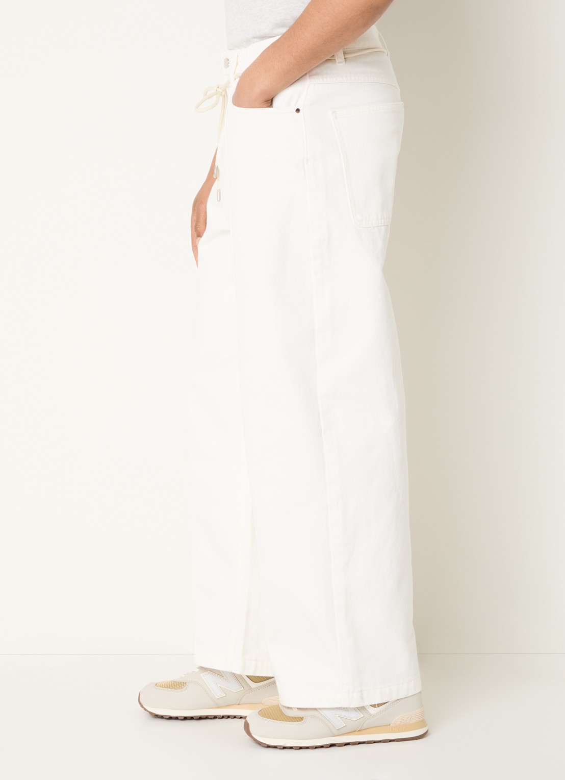 about:blank Wide fit jeans met gekleurde wassing en steekzakken - detail 3 gebroken wit