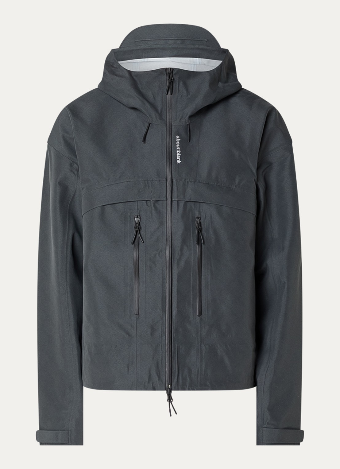 about:blank Windjack met ritszakken - voorkant antraciet