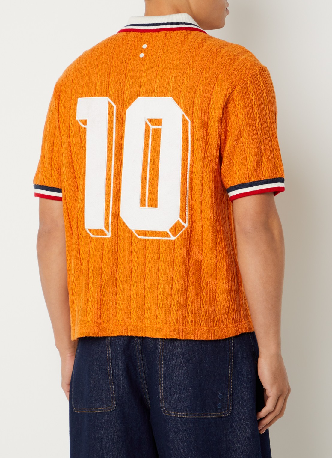 about:blank Worldcup polo met print en structuur - achterkant 4 oranje