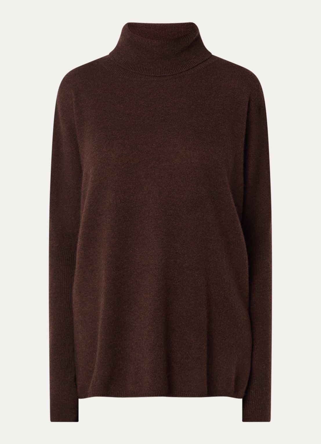 Absolut Cashmere. Clara fijngebreide trui van kasjmier met col - voorkant 3 roodbruin
