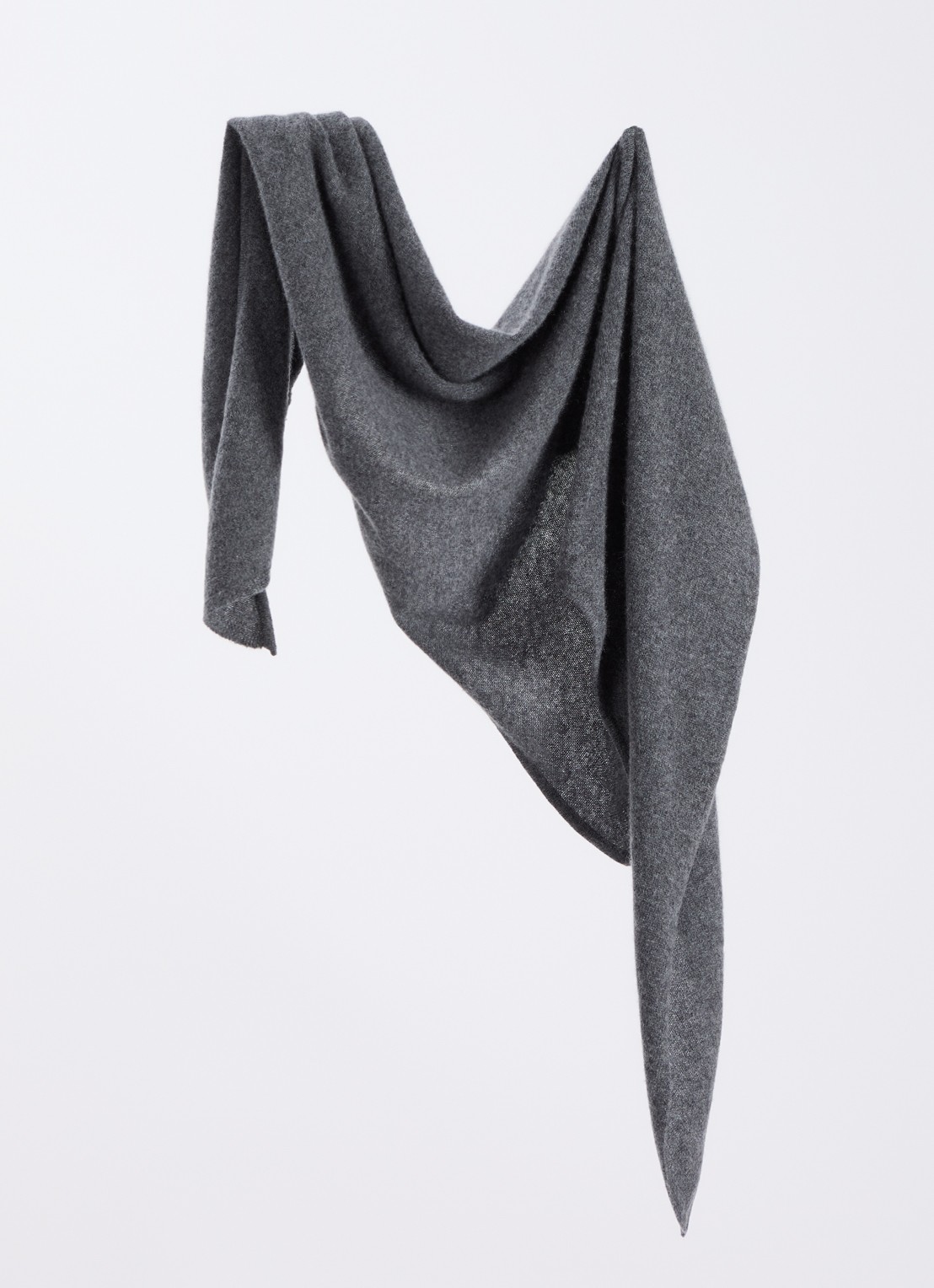 Absolut Cashmere. Danika sjaal van kasjmier met gemêleerd dessin 165 x 80 cm - detail grijsmele