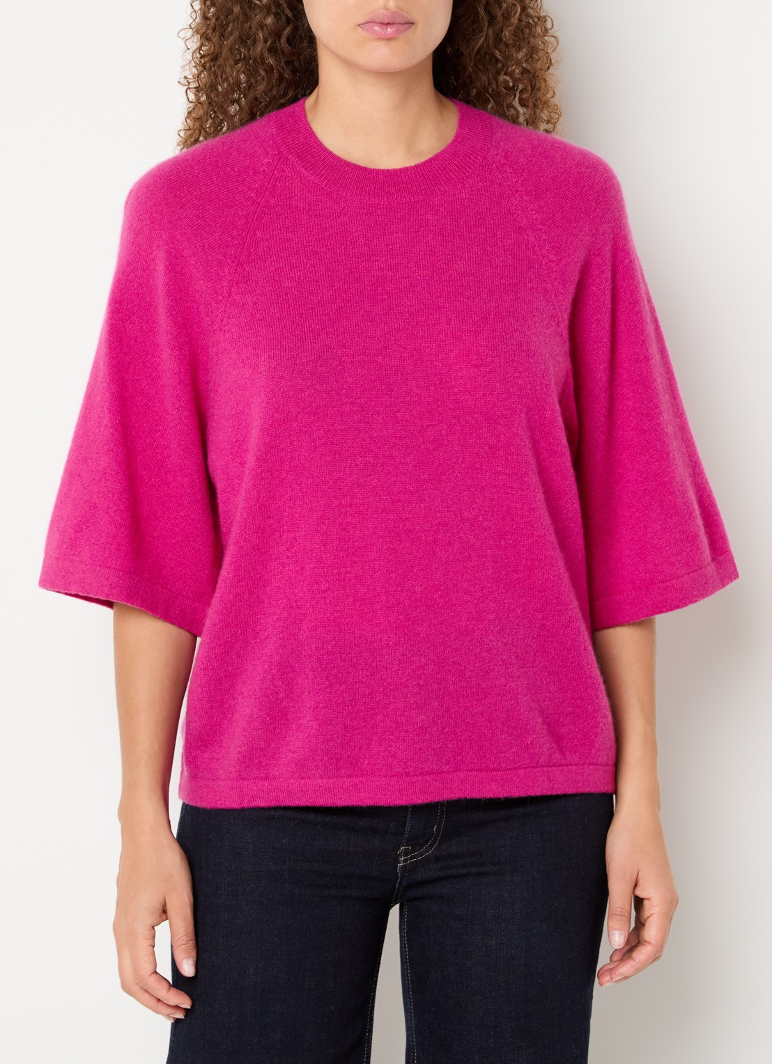 Absolut Cashmere. Leana fijngebreide trui van kasjmier - detail 3 fuchsia
