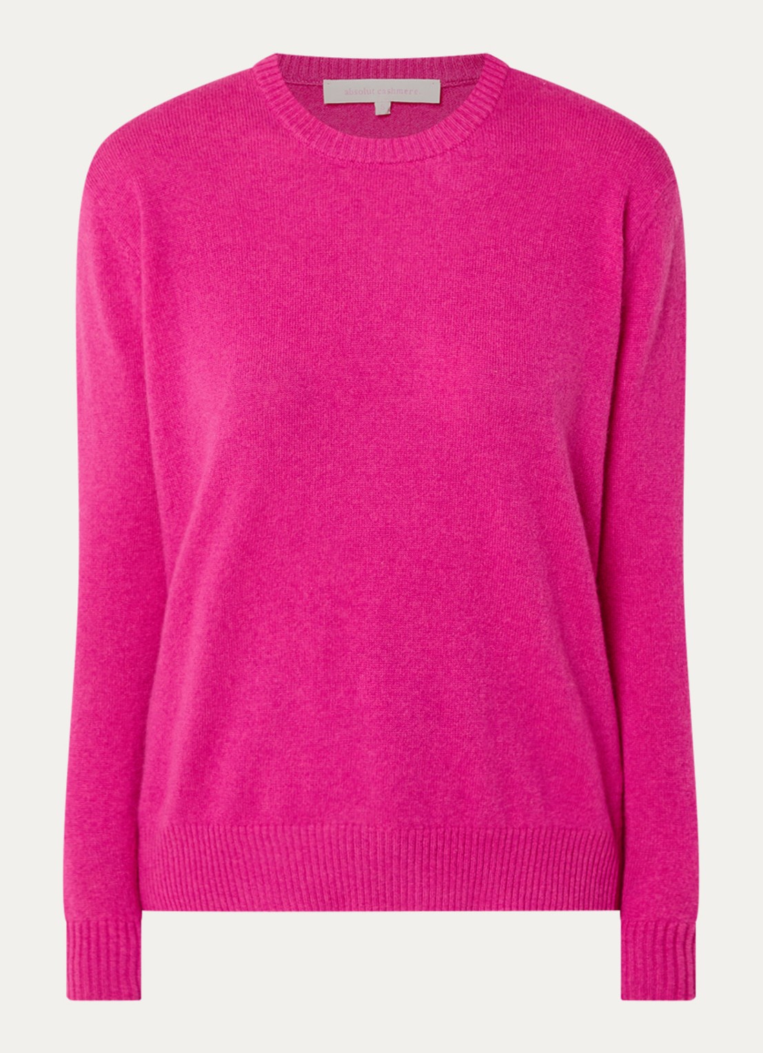 Absolut Cashmere. Ysee fijngebreide trui van kasjmier - voorkant fuchsia