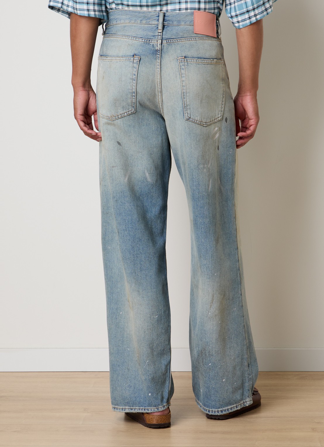 Acne Studios 1981 wide leg jeans met medium wassing - achterkant 6 indigo