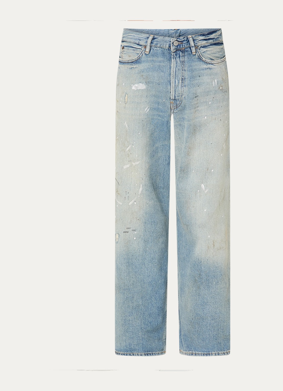 Acne Studios 1981 wide leg jeans met medium wassing - voorkant indigo