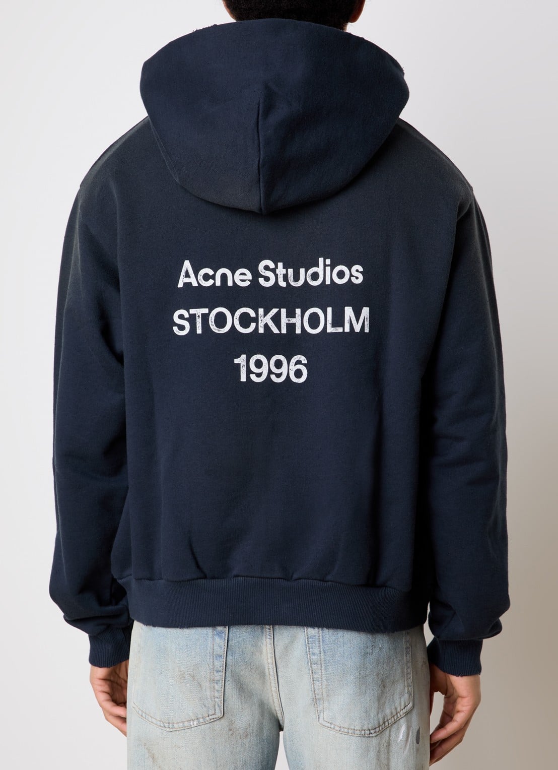 Acne Studios 1996 hoodie met steekzakken - detail 2 donkerblauw
