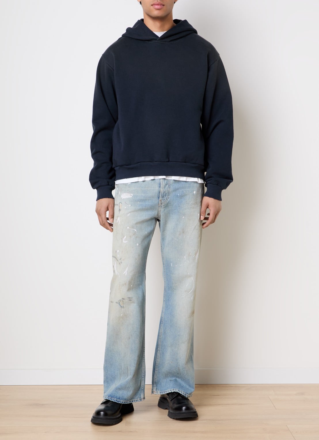 Acne Studios 1996 hoodie met steekzakken - voorkant 6 donkerblauw
